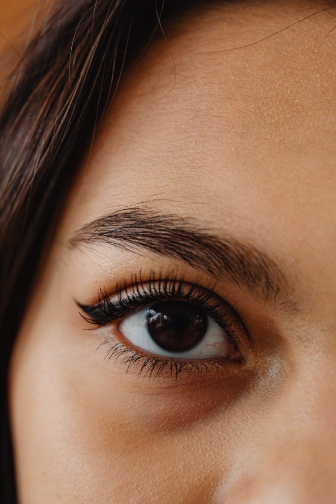 image of a girl after getting lash and brow treatment